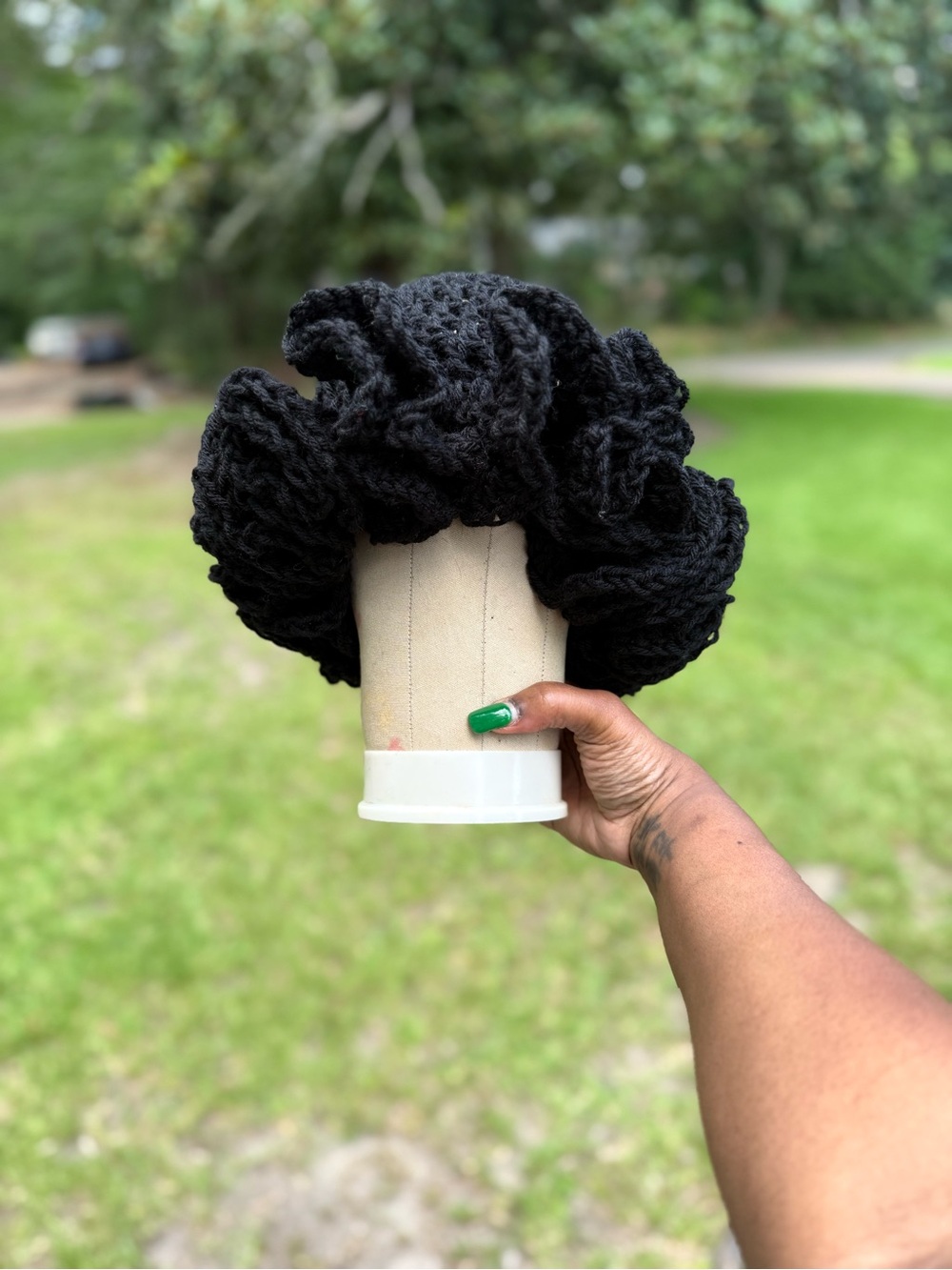 Handmade Chunky Crochet Black Beanie